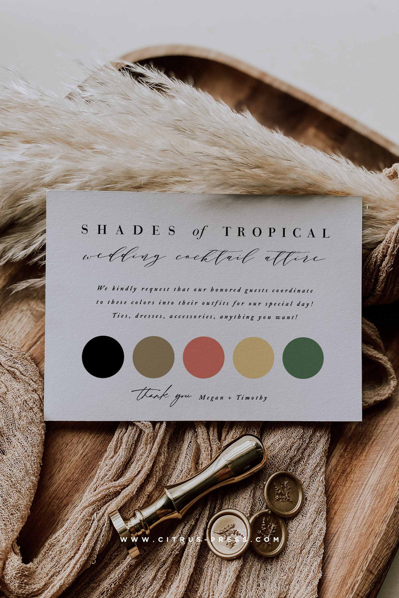 Enclosure Card  Wedding Color Palette Card – Citrus Press