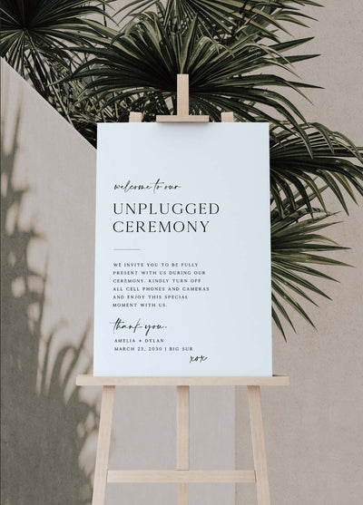 Unplugged Wedding Sign DIY Printable Template