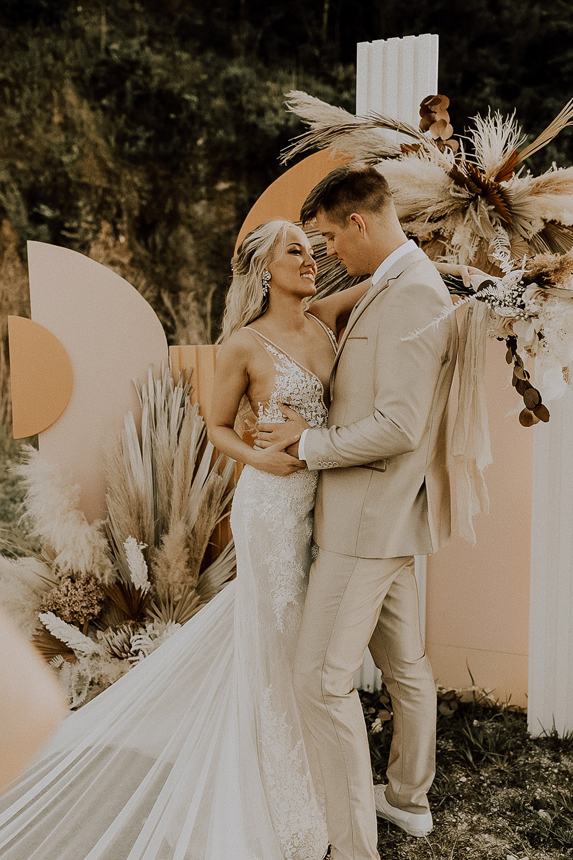 boho desert wedding dress Boho Desert Bliss Wedding with a Rue De Sine Gown