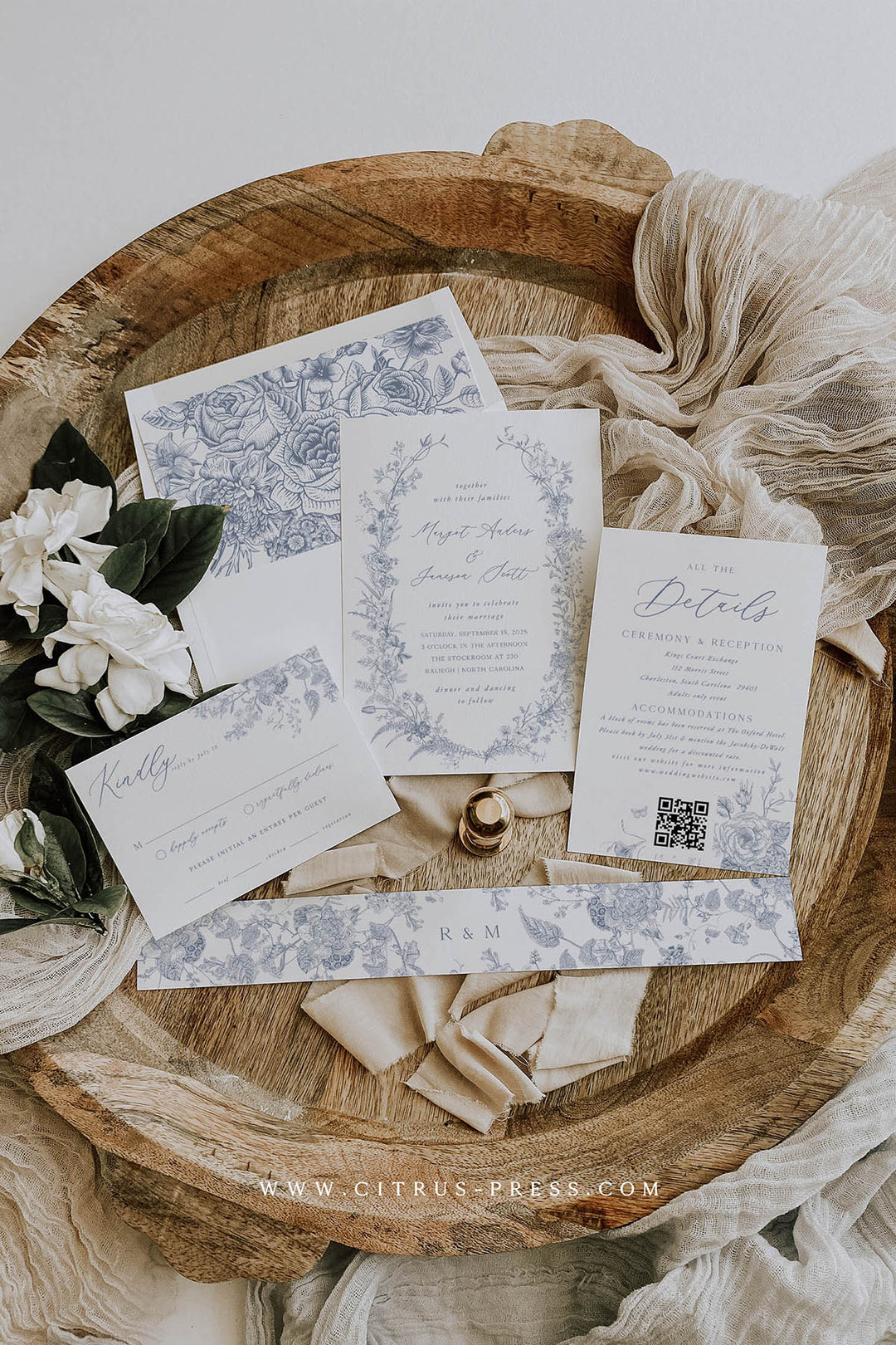 Dusty blue rustic wedding invitations | Honestweddingadvice.com