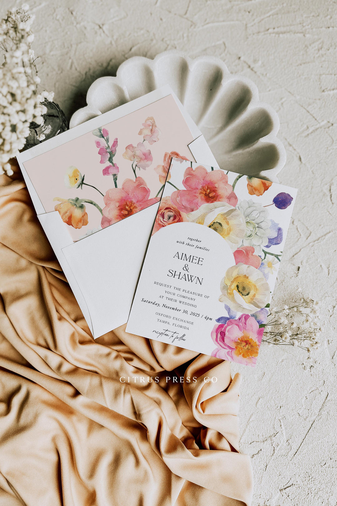 floral wedding invite template
