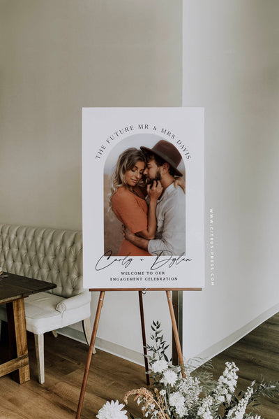 Arch Photo Engagement Party Wedding Poster Sign