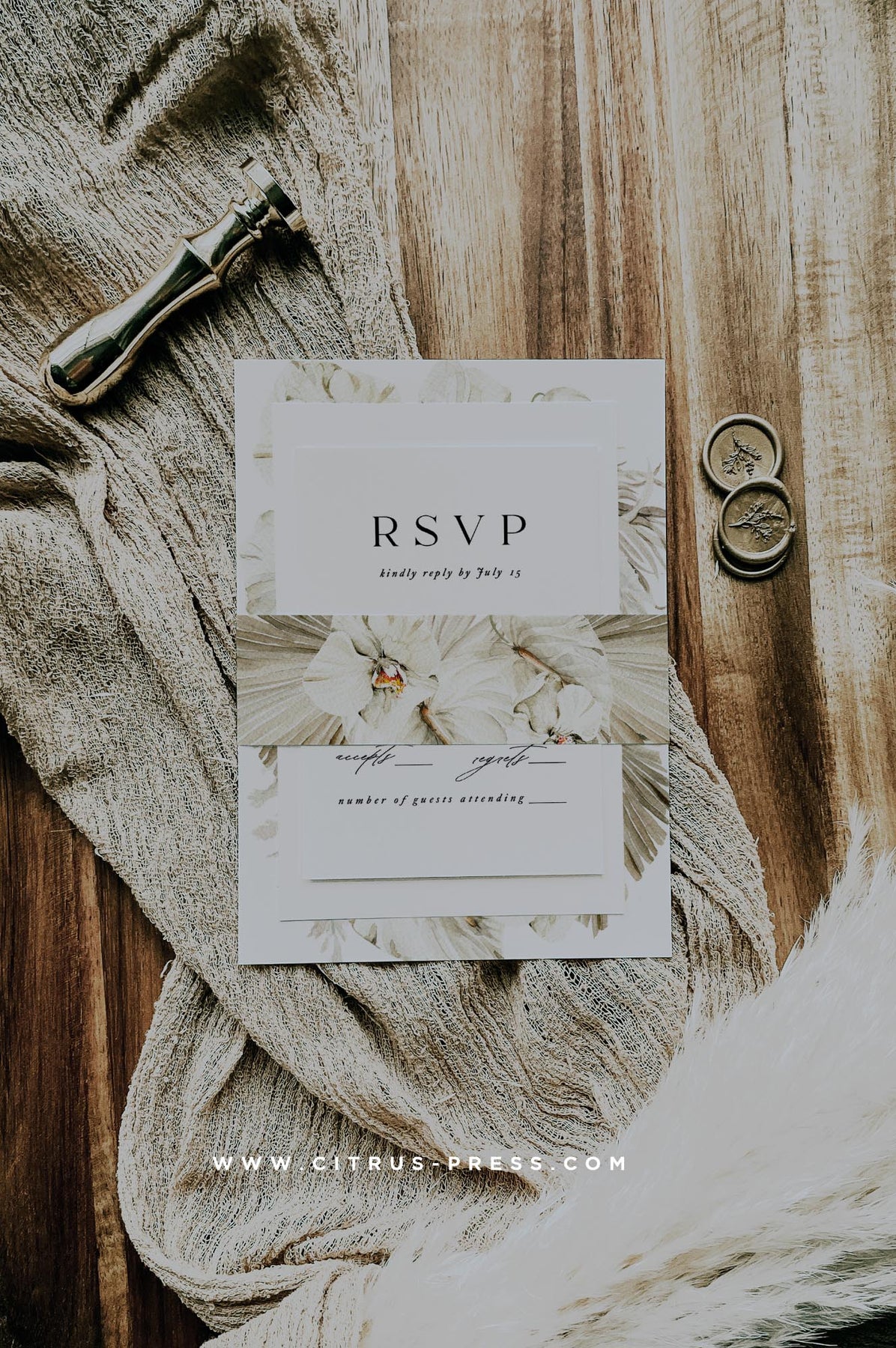 anthurium invitation Orchid Arch Wedding Invitation – Citrus Press