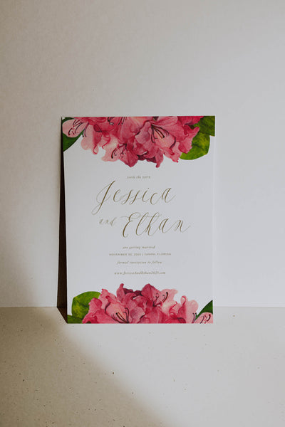 Bougainvillea Save the Date Wedding Announcement Card