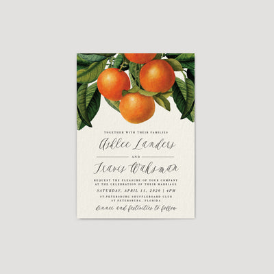 Orange Citrus Florida Wedding Invitation
