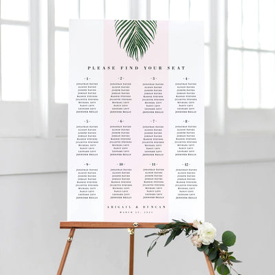 Tropical Seating Chart Table Plan PDF DIY Editable