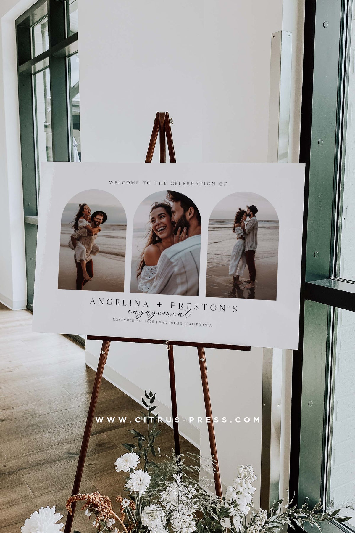 Engagment Party Photo Welcome Sign 36x24 | Printable Template – Citrus ...