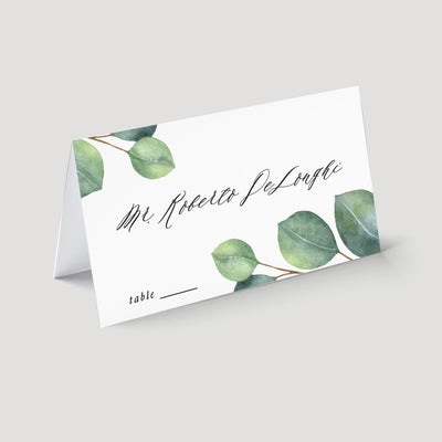 Eucalyptus wedding place card