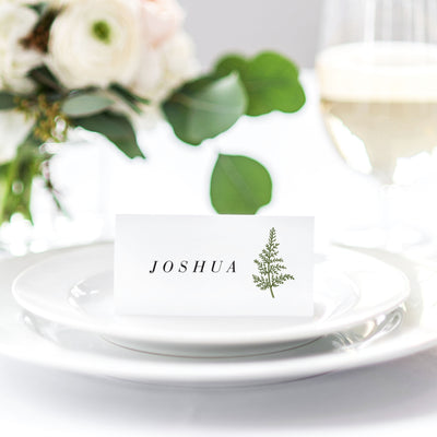 Woodland greenery invitation reception place card