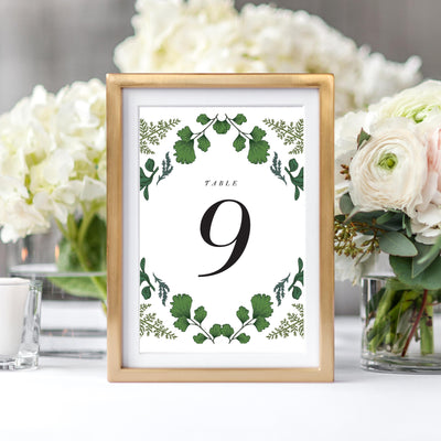 Green Leaf Woodlands Table Numbers for Wedding Reception