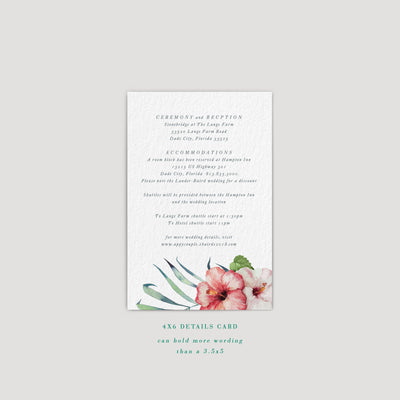 Hawaii Hibiscus Wedding Invitation Card