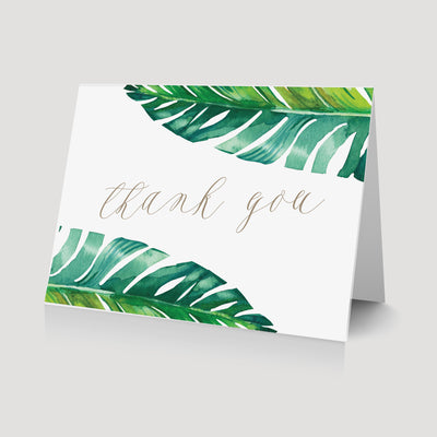 Palm Leaf Tropical Thank You card