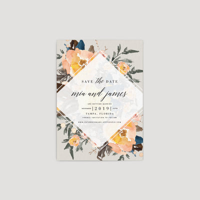 Watercolor floral save the date card