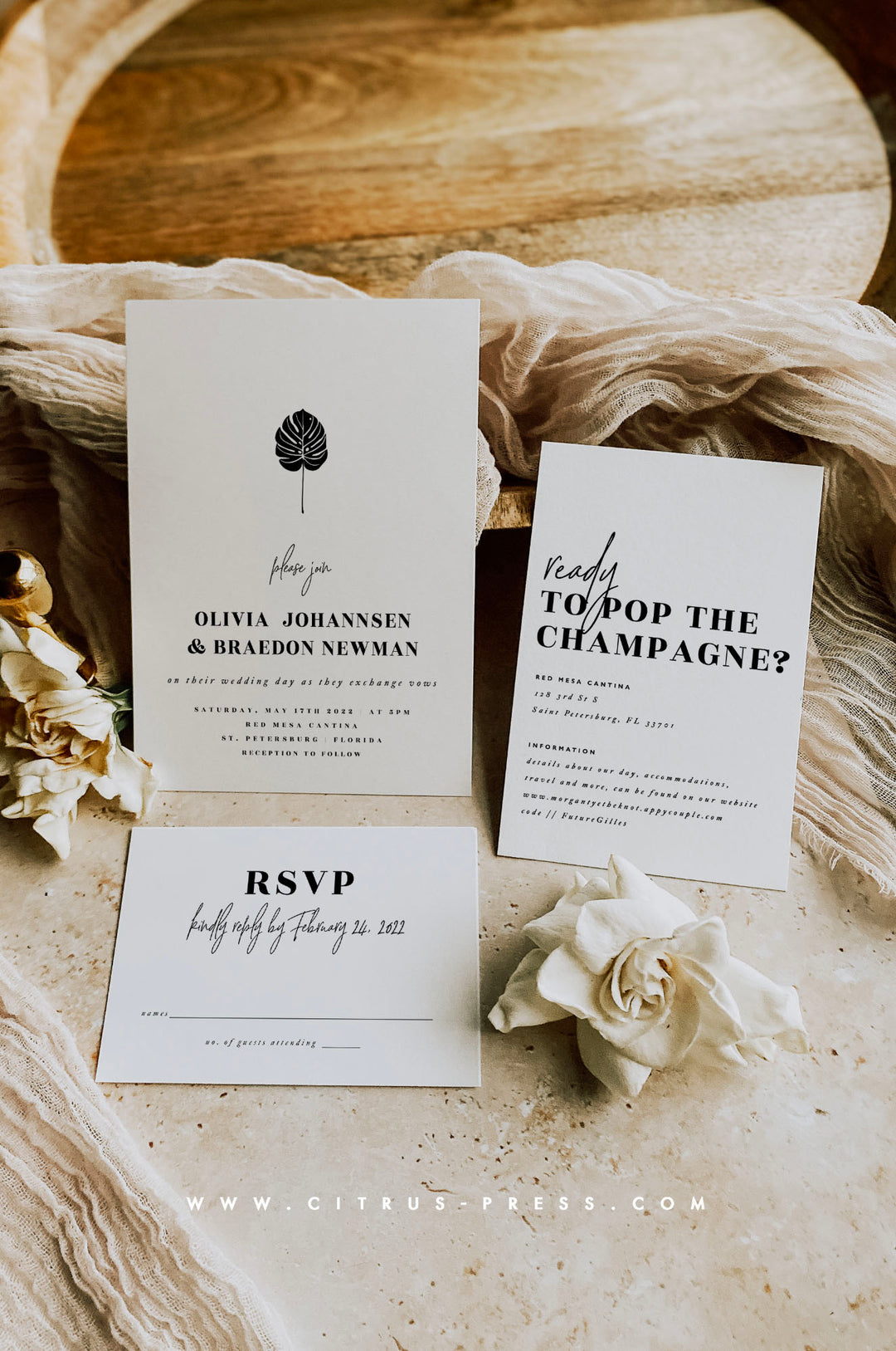Simple wedding invitations with rsvp | Beachweddingtips.com