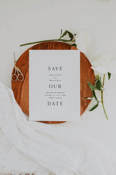 Save the Date Simple Modern Minimal Wedding Invitation