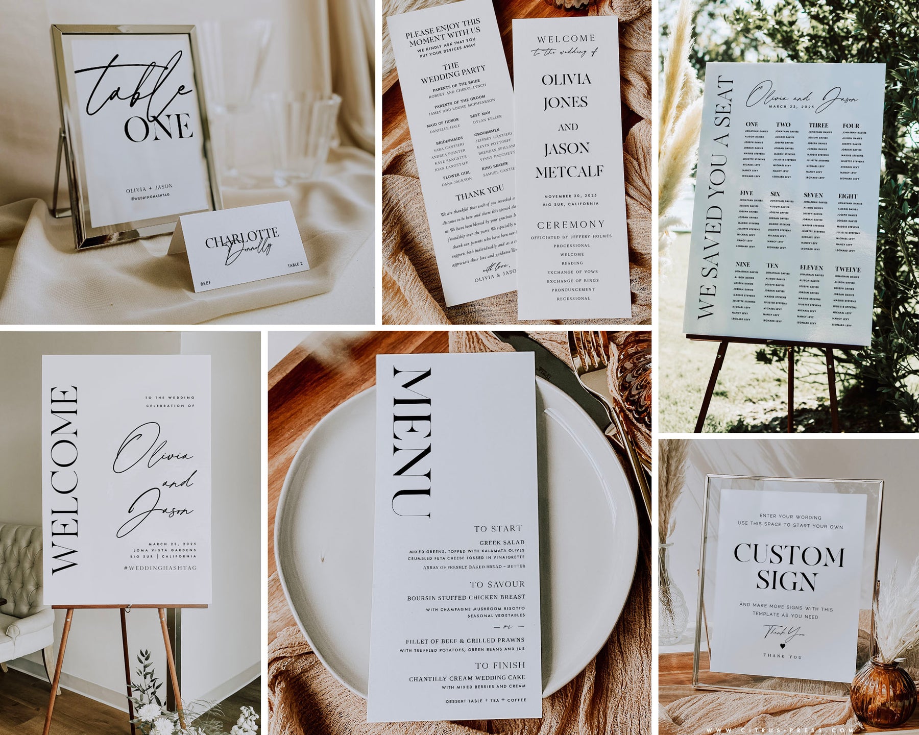 Printable Wedding Reception Program Templates
