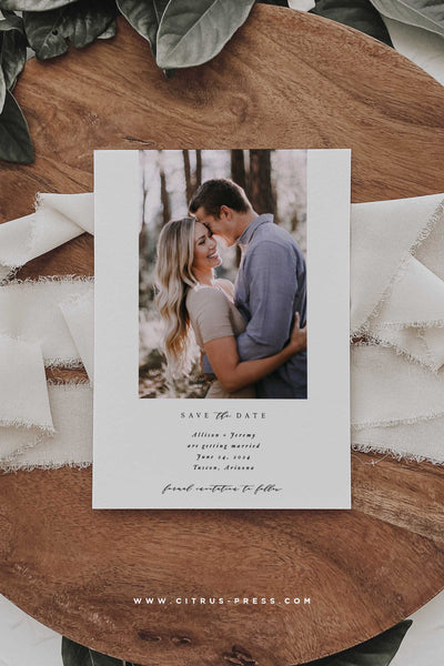 Modern Simple Photo Save the Date Announcement Card