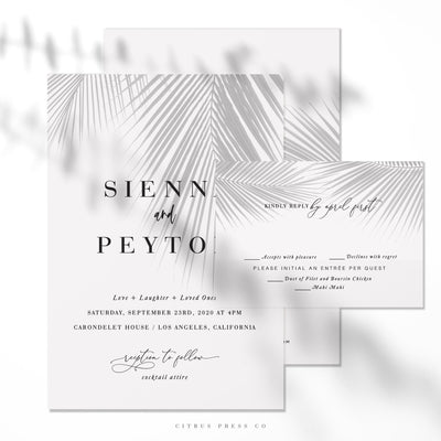 Moody Tropical Invitation Suite RSVP Card