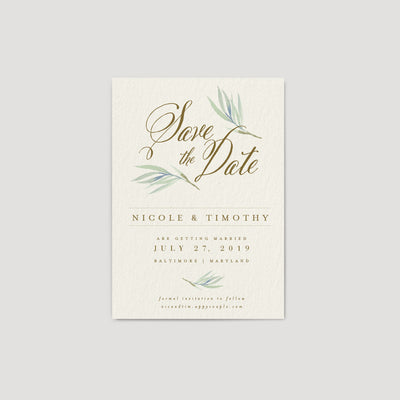 Eucalyptus save the date invitation card