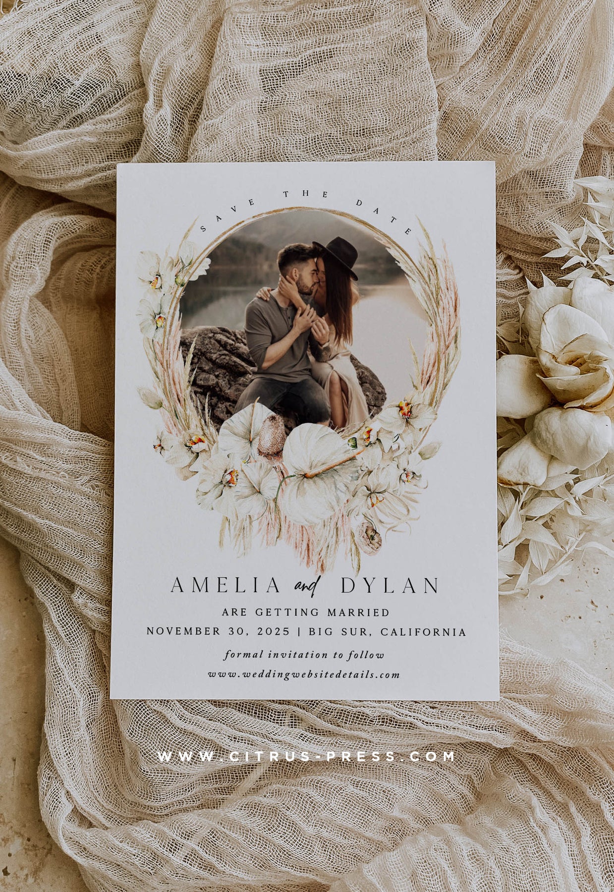 boho-circle-frame-photo-wedding-invitation-save-the-date-printable-citrus-press for Free Online Wedding Invitation Templates Printable Boho Circle Frame Photo Wedding Invitation | Save the Date | Printable – Citrus Press for Free Online Wedding Invitation Templates Printable