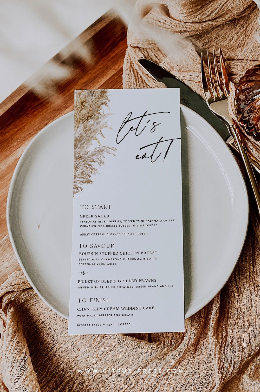Reception Menu Template Wedding Programs Minimalist Wedding Menu