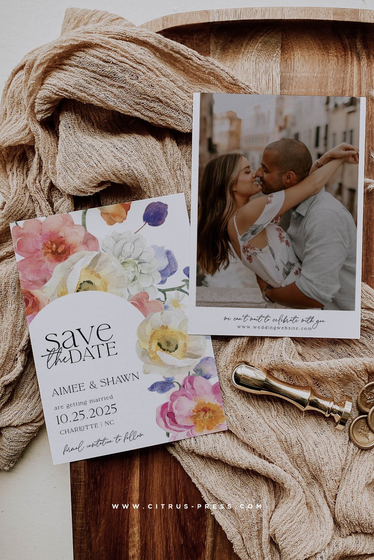 Floral Bloom Save the Date | Printable Template – Citrus Press
