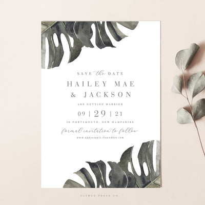 Tropical Destination Orchid Hawaii Wedding Invitation Save The Date