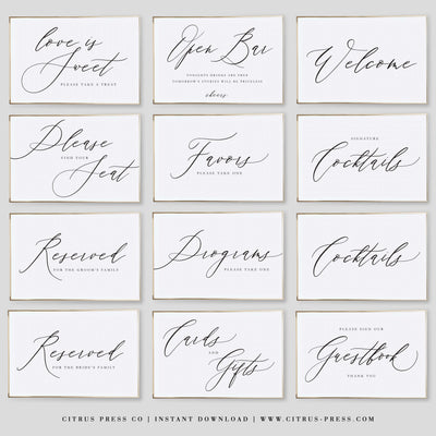 Wedding Signs Instant download