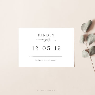 Modern minimalist typography wedding invitation